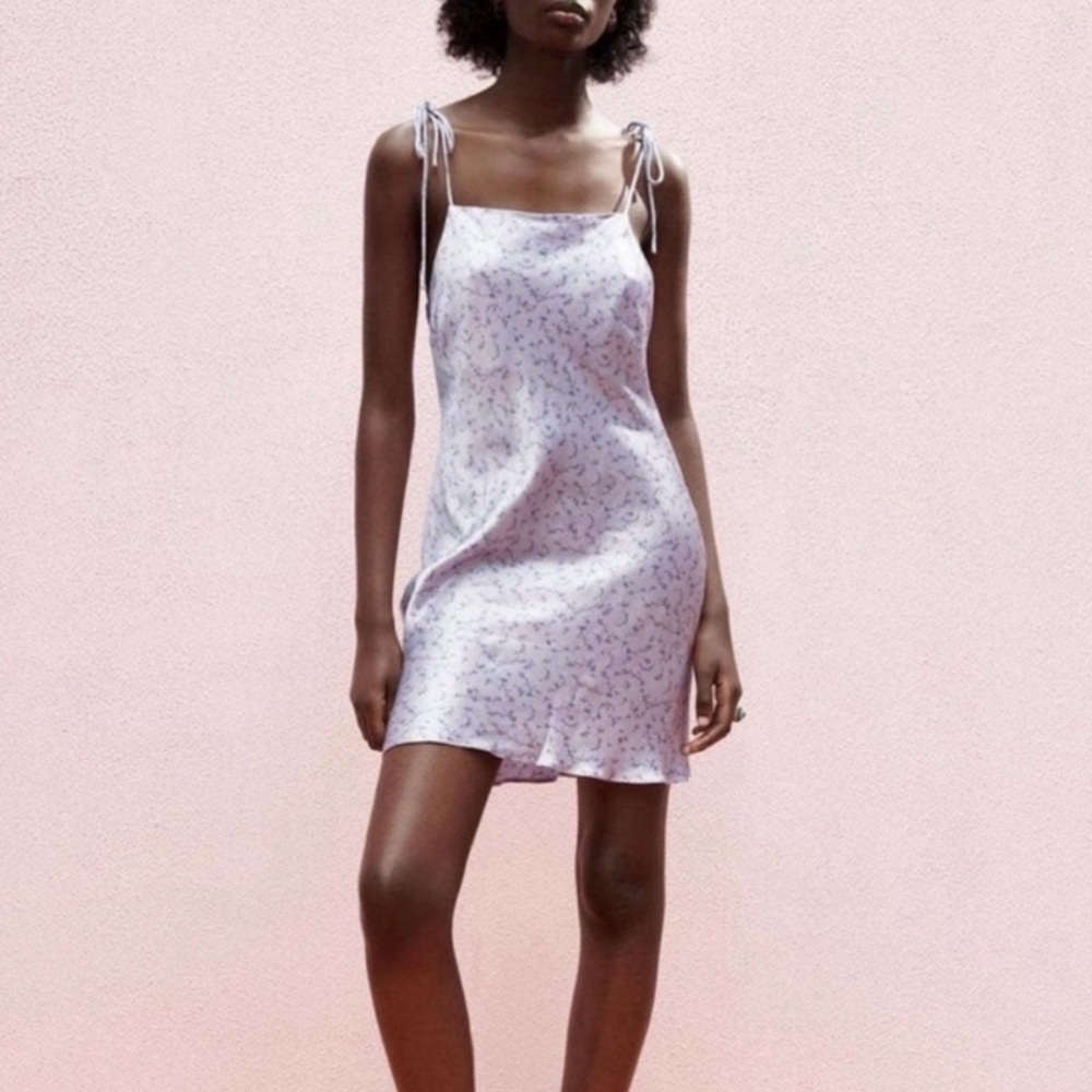 NWT Zara Floral Print Mini Slip Dress